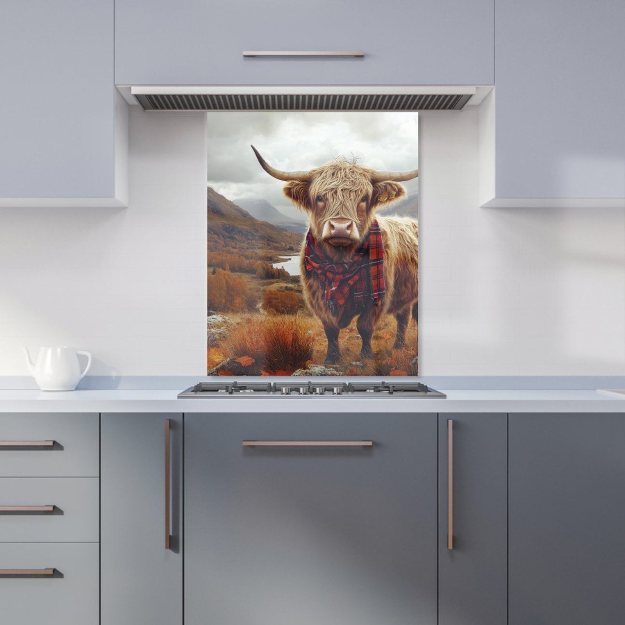 Click to view product details and reviews for Autumnal Highland Cow Kitchen Splashback W600mm X H750mm.