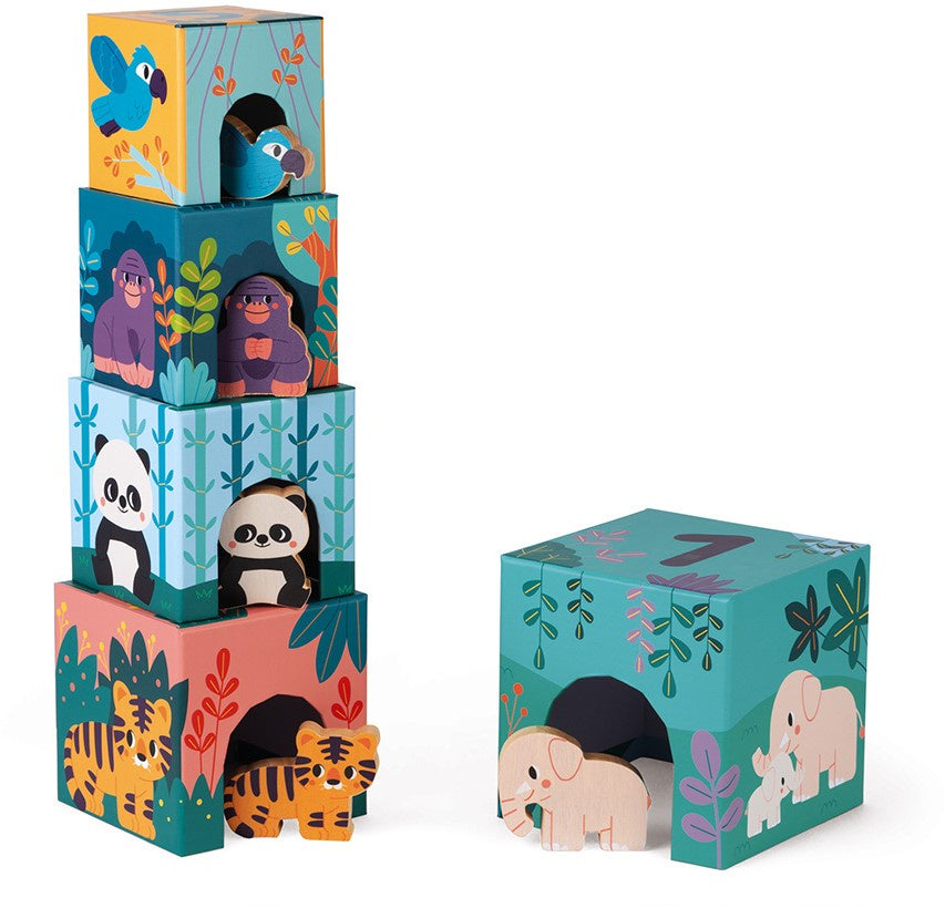 Janod WWF Animal  Pyramid Stacking Tower with Figures
