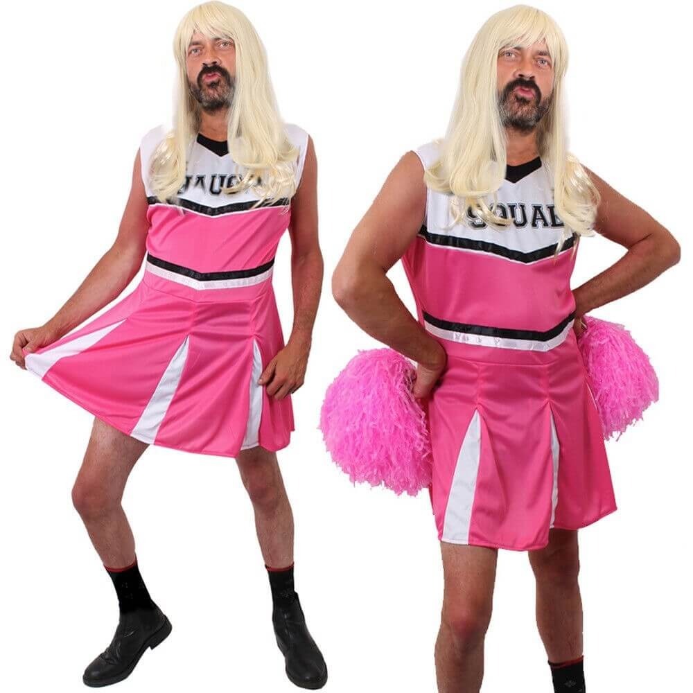 Mens Pink Cheerleader Stag Do Costume
