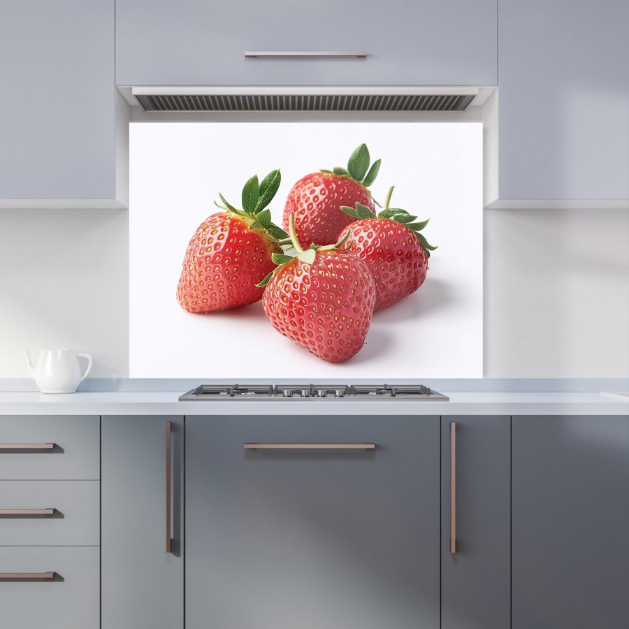 Click to view product details and reviews for Cluster Of Fresh Strawberries Kitchen Splashback W595mm X H745mm.