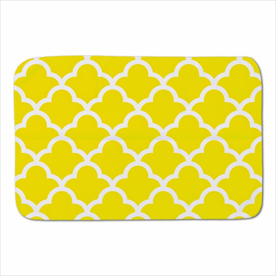Click to view product details and reviews for Geometric Yellow Quatrefoil Wave Sherpa Blanket.