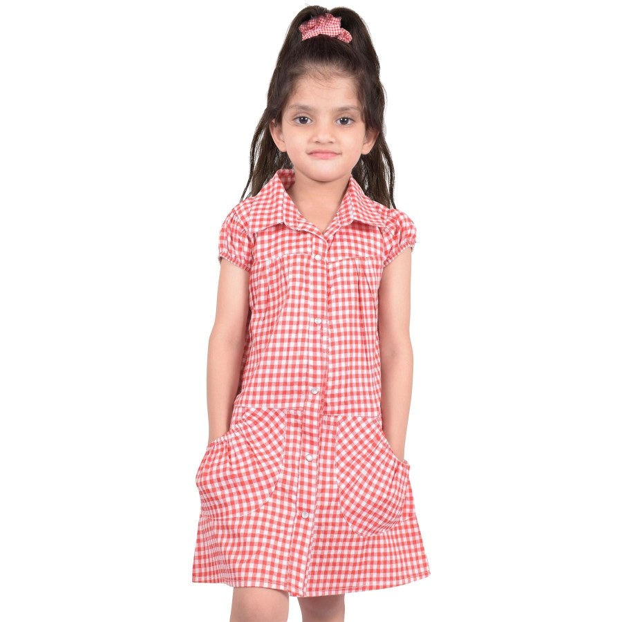 Click to view product details and reviews for Kids Girls Gingham School Dress Check Printed Dresses With Matching Scrunchies 12 13 Years Blue.
