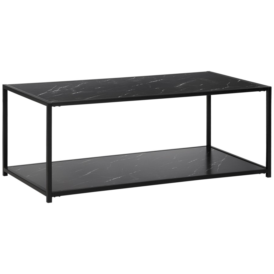 Click to view product details and reviews for Homcom Coffee Table Cocktail Table W Faux Marble Top And Steel Frame Black.