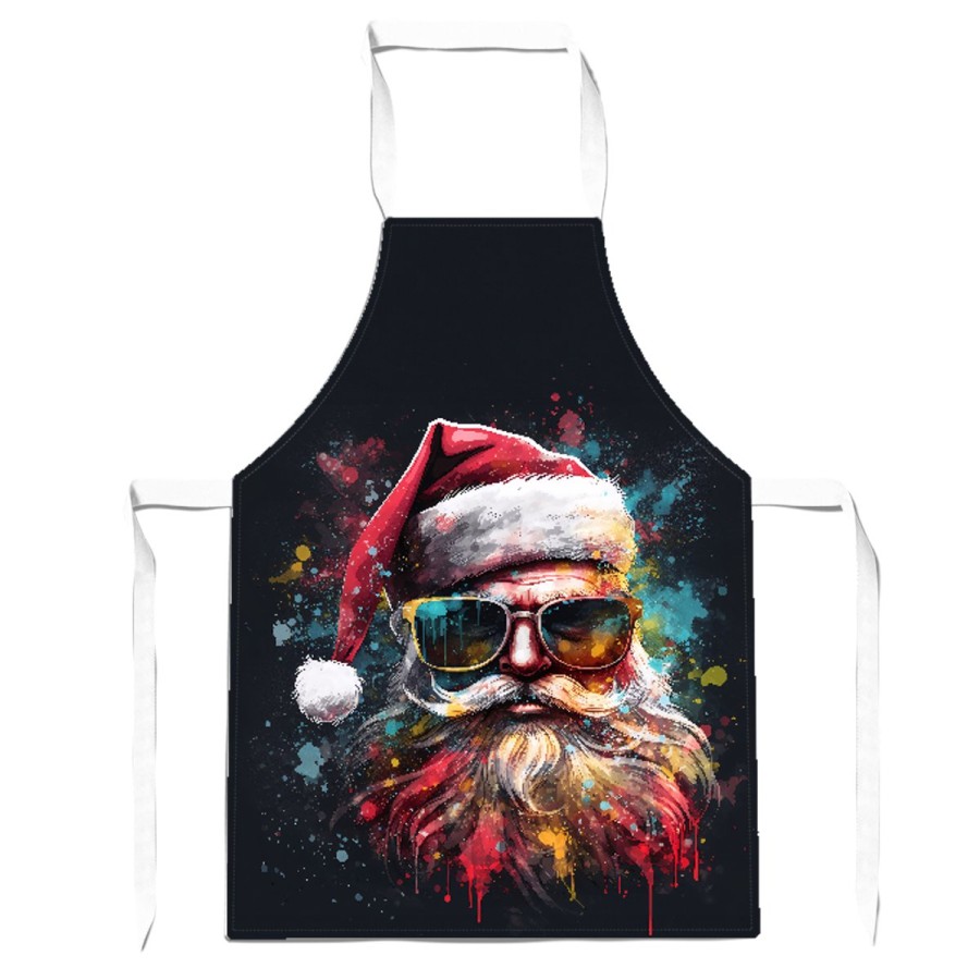 Click to view product details and reviews for Splashart Santa Claus In Glasses Apron Adult.