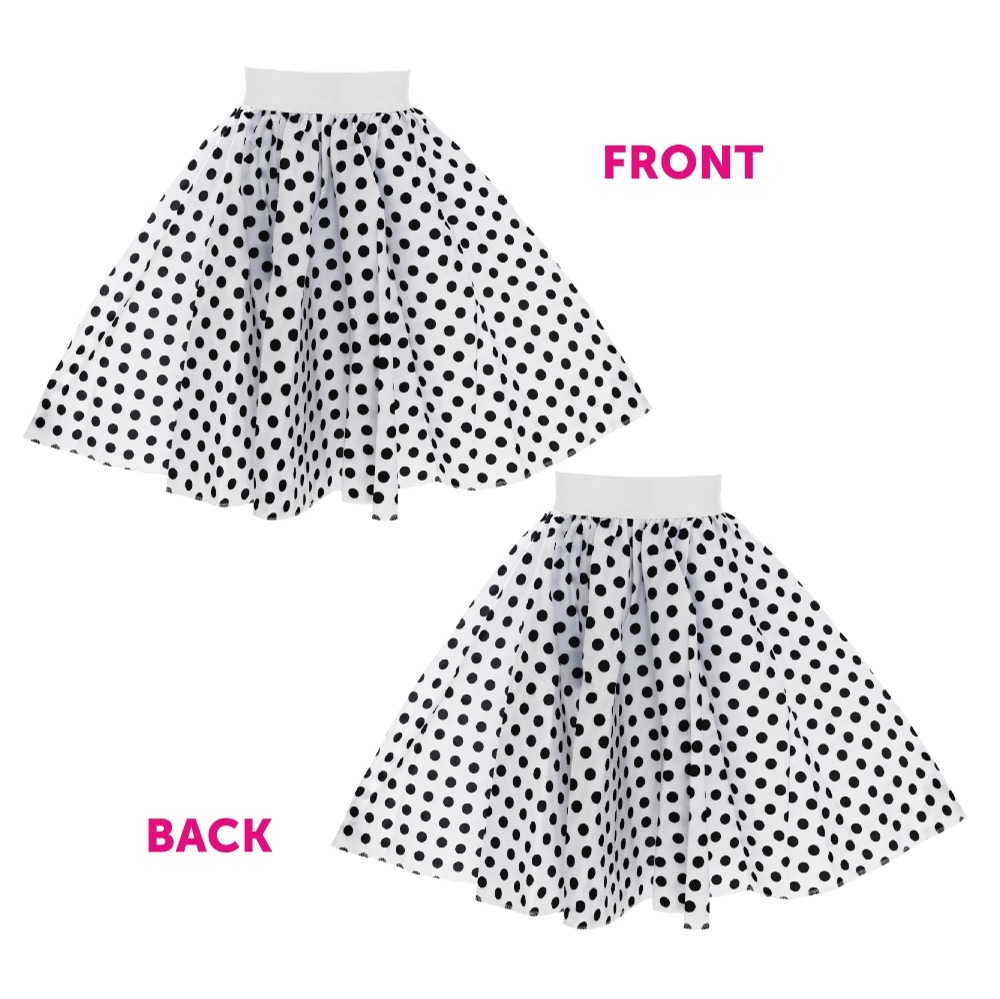 Childs Short Polka Dot Skirt - White/Black