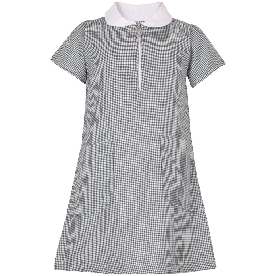 Click to view product details and reviews for Girls Gingham School Dress Short Sleeve Check Zip Up Dresses With Scrunchies 9 10 Years Green.
