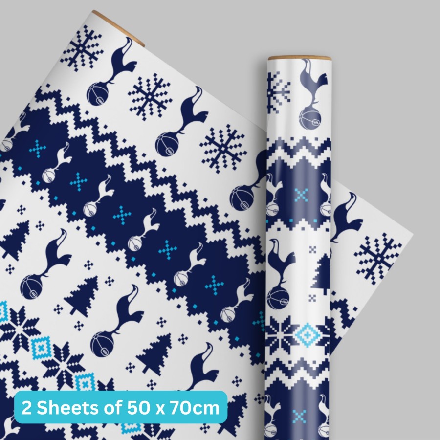Tottenham Hotspur Fc Tottenham Fc Christmas 2 Sheets & 2 Tags Gift Wrap