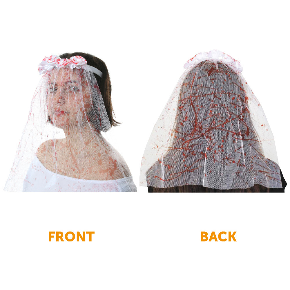 White Bloody Rose Headband and Veil