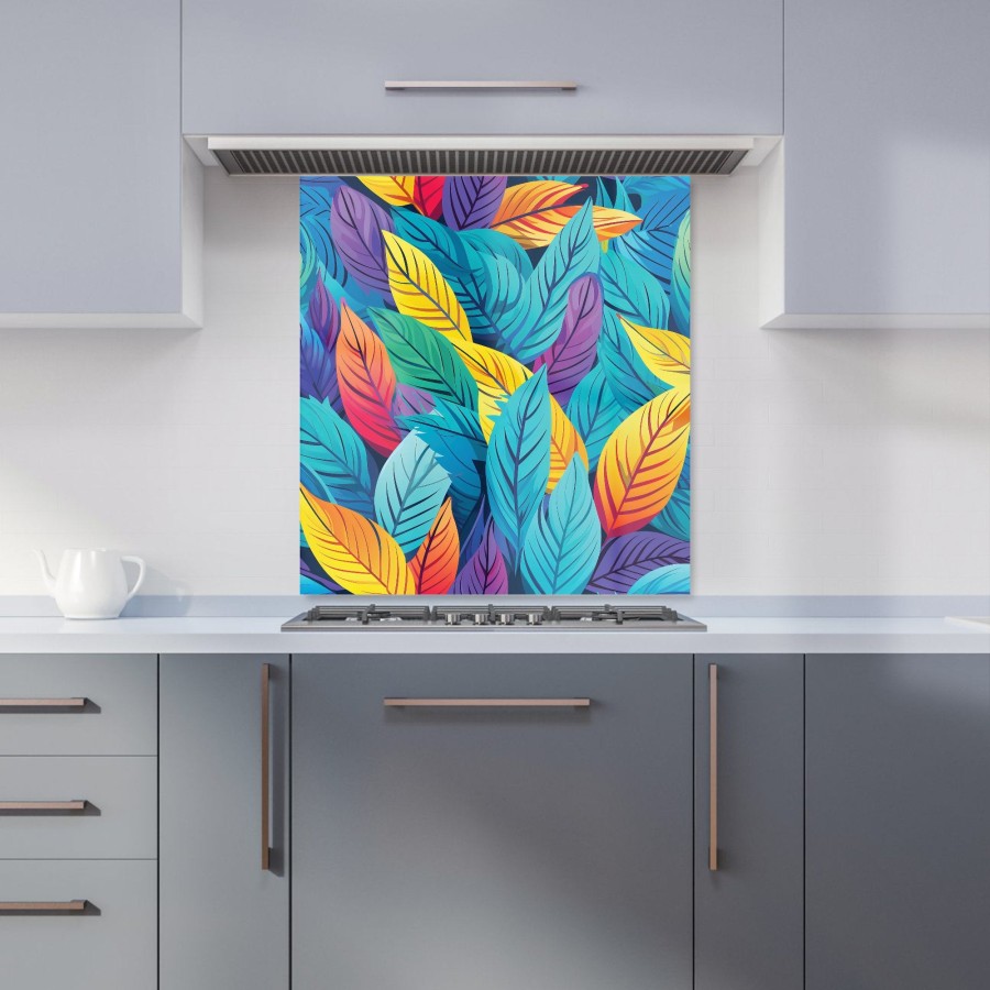Click to view product details and reviews for Bright Colourful Leaves Kitchen Splashback W700mm X H750mm.