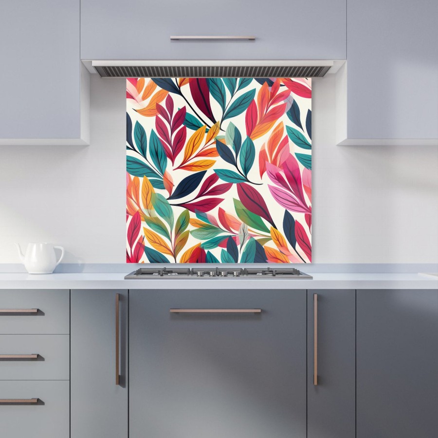 Click to view product details and reviews for Bright Leaves Pattern Kitchen Splashback W600mm X H600mm.