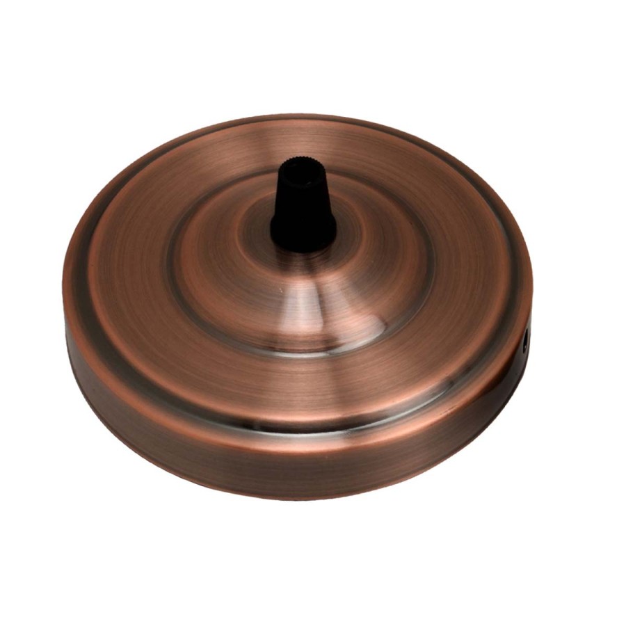 Ledsone 108Mm Side Fitting Single Outlet White Ceiling Rose ~1463 - Copper