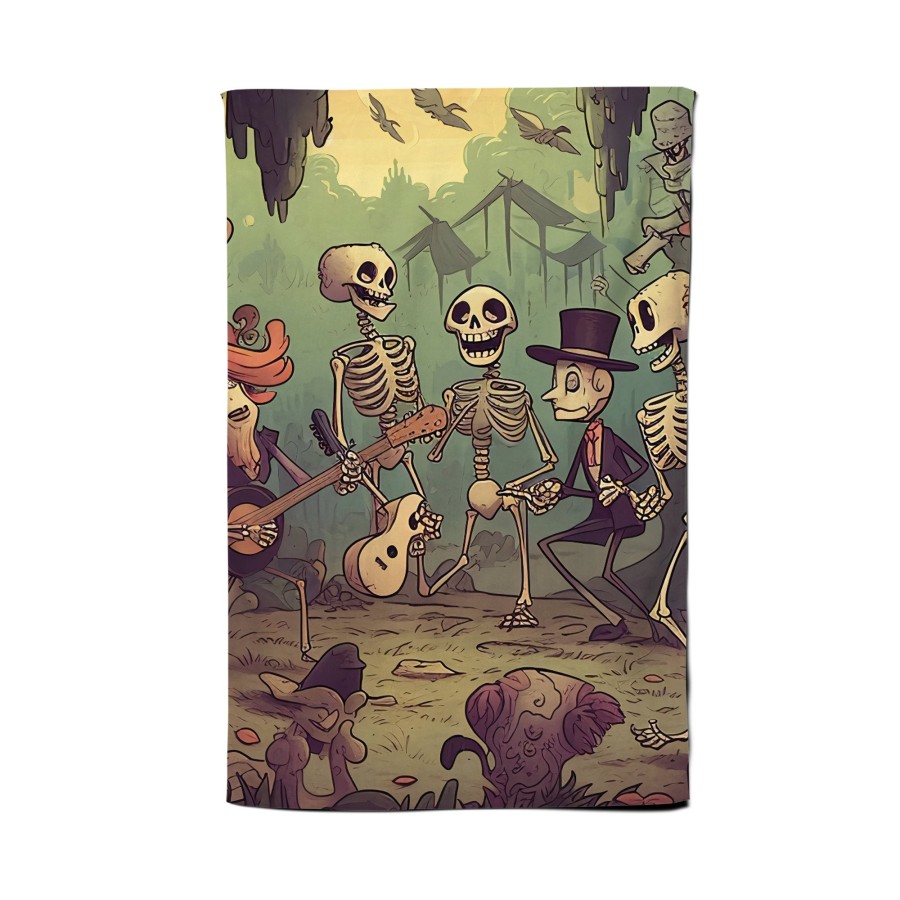 Click to view product details and reviews for Cartoonish Skeletons Having A Party Tea Towel.