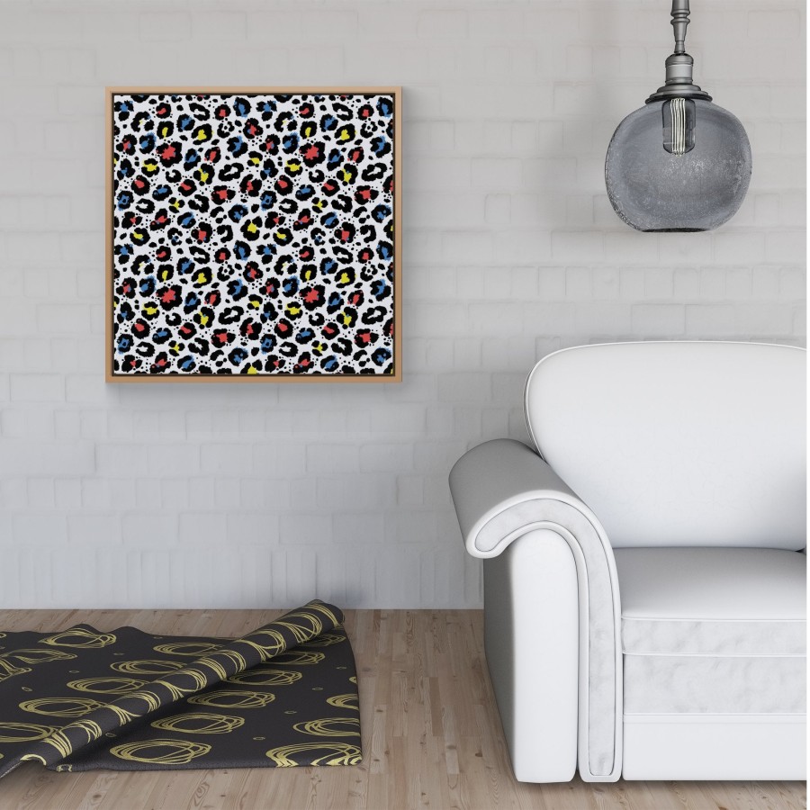 Click to view product details and reviews for Coloured Leopard Print Framed Canvas 30 X 30 Pine.