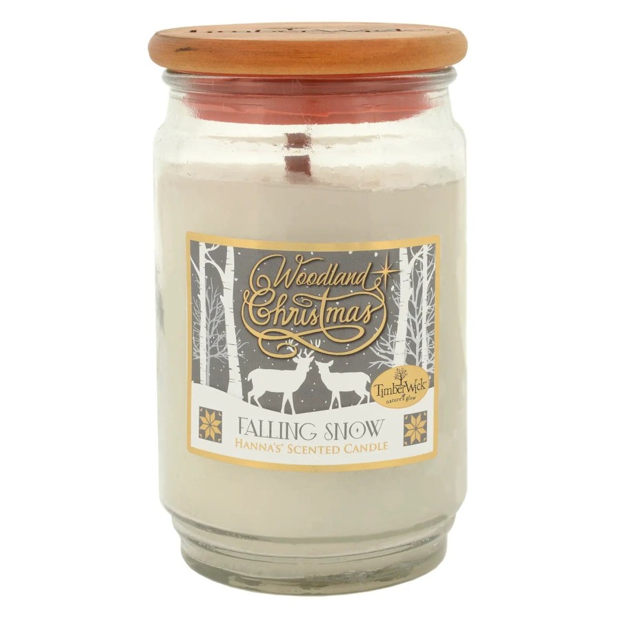 Timber Wick Crackling Christmas Scented Candle Large Glass 18oz Falling Snow