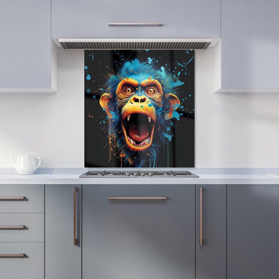 Click to view product details and reviews for Crazy Monkey Face Splashart Kitchen Splashback W700mm X H650mm.
