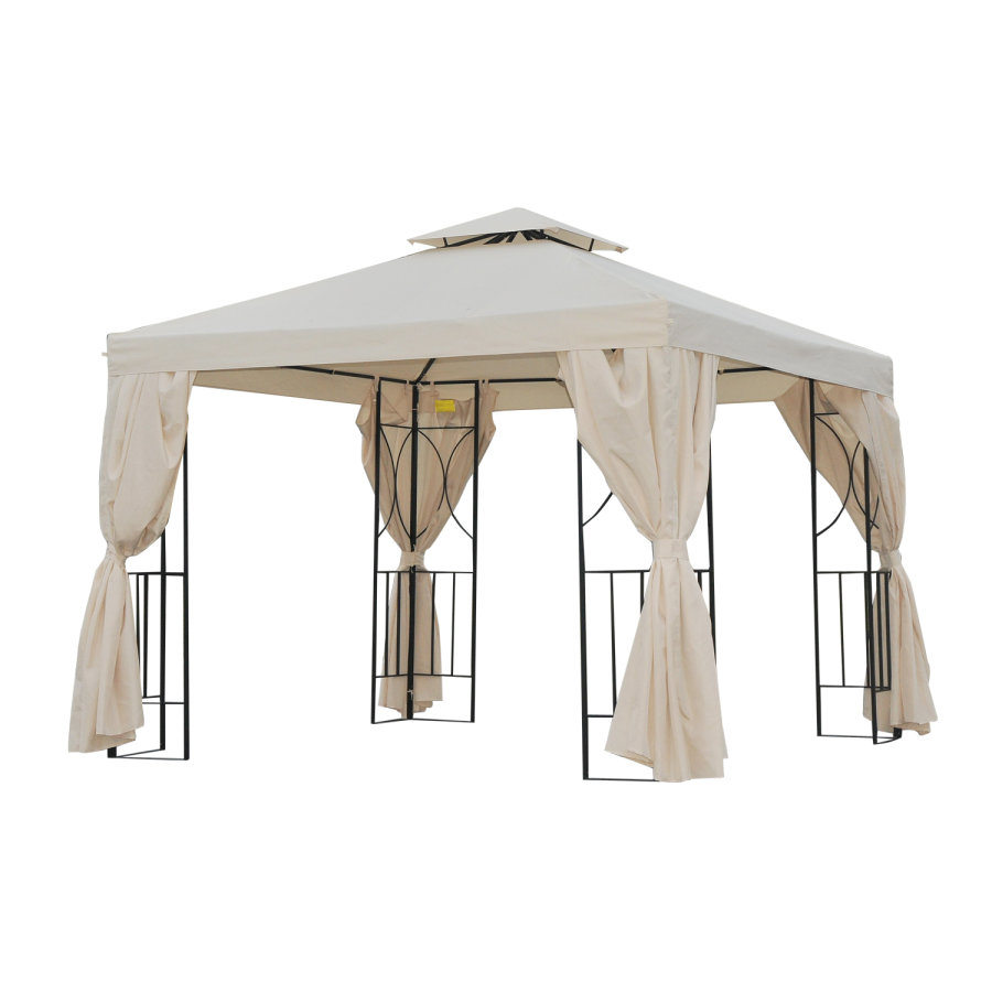 Click to view product details and reviews for Outsunny 3 X 3 M Garden Metal Gazebo Marquee Patio Wedding Party Tent Canopy Shelter With Pavilion Sidewalls Beige.