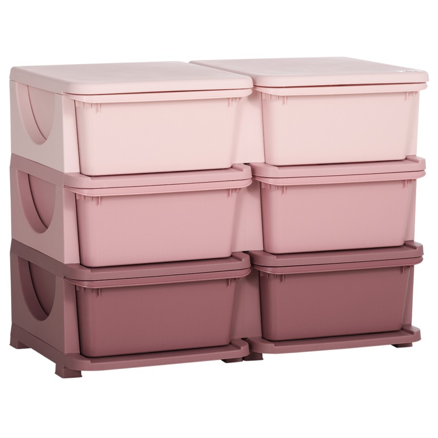 Click to view product details and reviews for Homcom Kids Three Tier Storage Unit Toy Storage Organiser Vertical Dresser Tower For Nursery Playroom Classroom Pink.