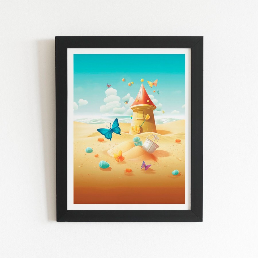 Click to view product details and reviews for Butterflies On A Beach Holiday Art Prints 8 X 10 Black Frame.