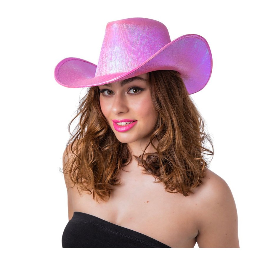 Click to view product details and reviews for Adults Texan Cowgirl Hats Pink Iridescent.