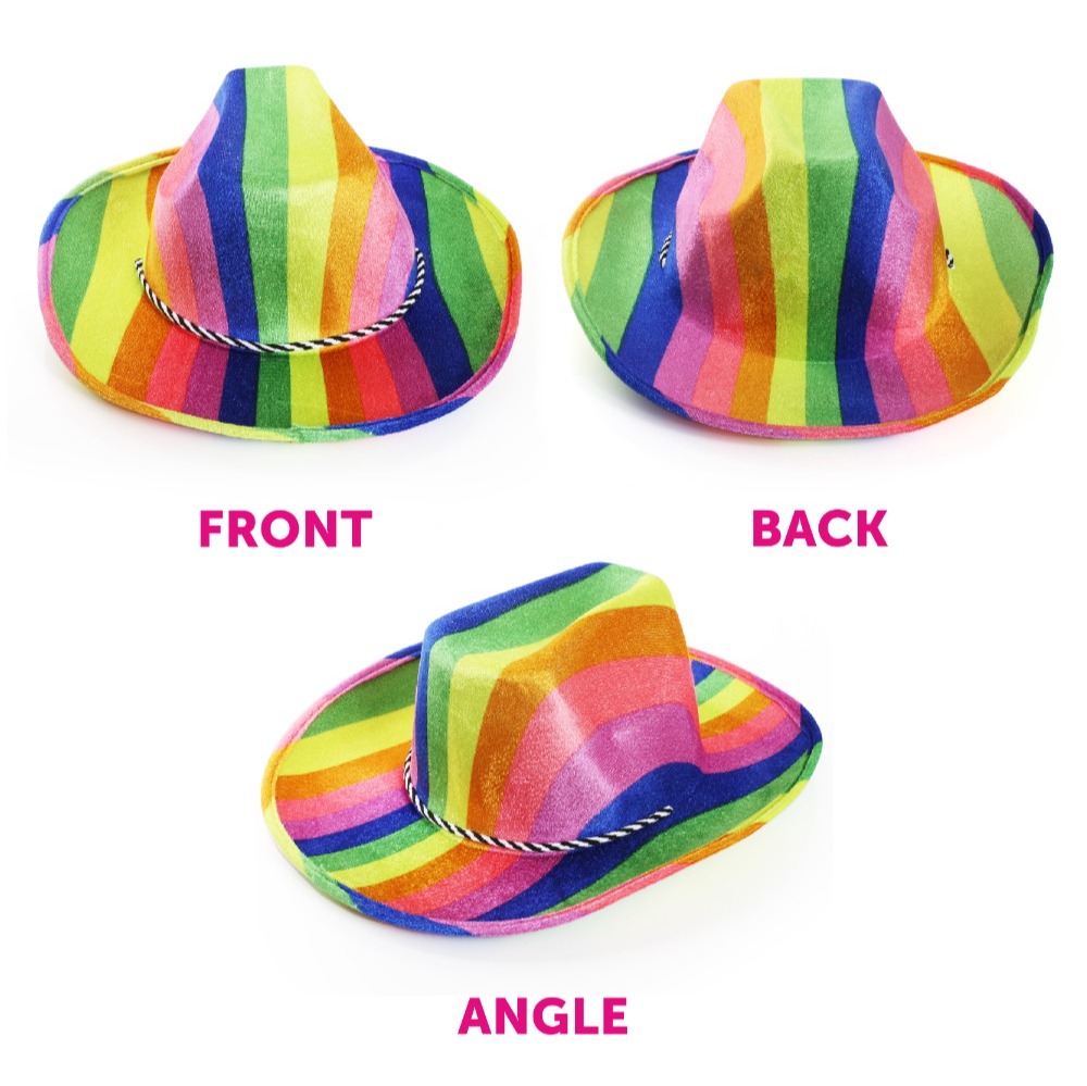 WHOLESALE Pack of 50 Rainbow Pride Felt Cowboy Hats