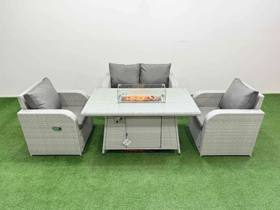 Click to view product details and reviews for Fimous Light Grey Pe Wicker Rattan Garden Furniture Set Sofa Set Reclining Chair Firepit Dining Table 4 Seater. Click to view product details and reviews for Fimous Light Grey Pe Wicker Rattan Garden Furniture Set Sofa Set Reclining Chair Firepit Dining Table 4 Seater.
