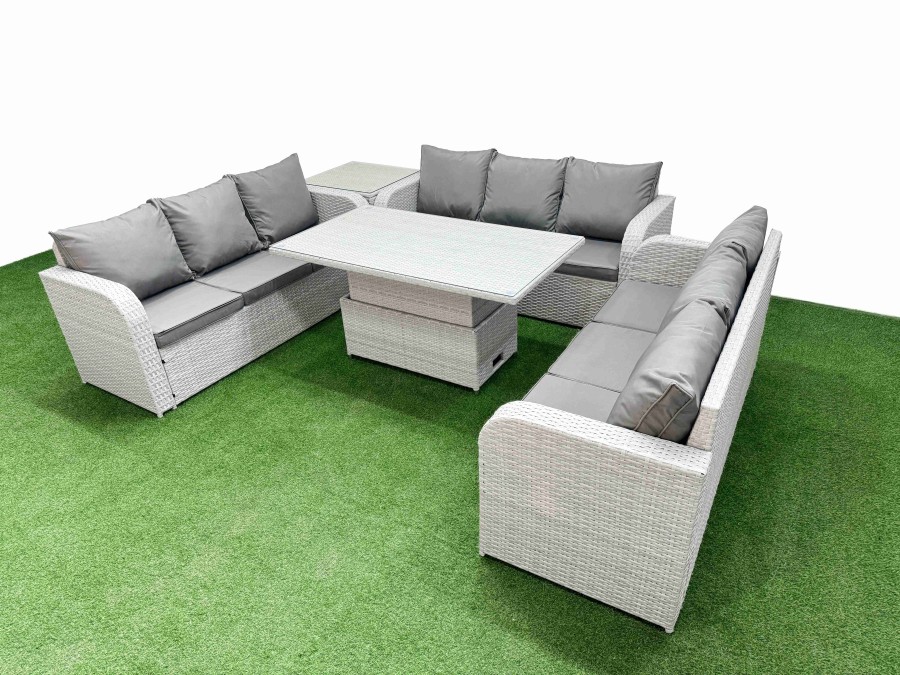 Click to view product details and reviews for Fimous Pe Rattan Lounge Sofa Set 9 Seater Outdoor Garden Furniture Set With Adjustable Lifting Dining Or Coffee Table 3 Seater Sofa Side Table Light G. Click to view product details and reviews for Fimous Pe Rattan Lounge Sofa Set 9 Seater Outdoor Garden Furniture Set With Adjustable Lifting Dining Or Coffee Table 3 Seater Sofa Side Table Light G.
