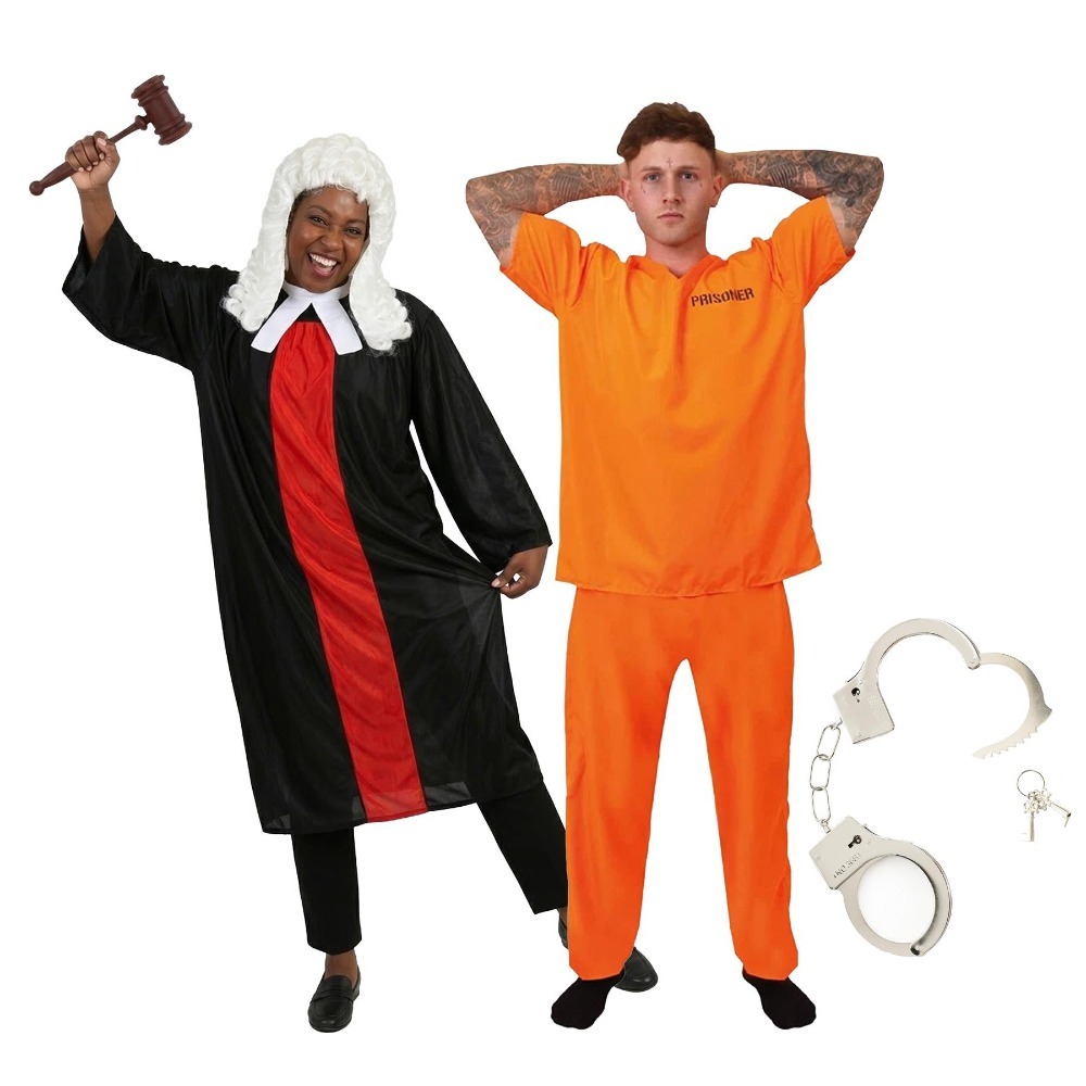 Click to view product details and reviews for Adults Judge Prisoner Couples Costume 6 Pcs Robe Wig Gavel Top Trousers Hand Cuffs Large. Click to view product details and reviews for Adults Judge Prisoner Couples Costume 6 Pcs Robe Wig Gavel Top Trousers Hand Cuffs Large.