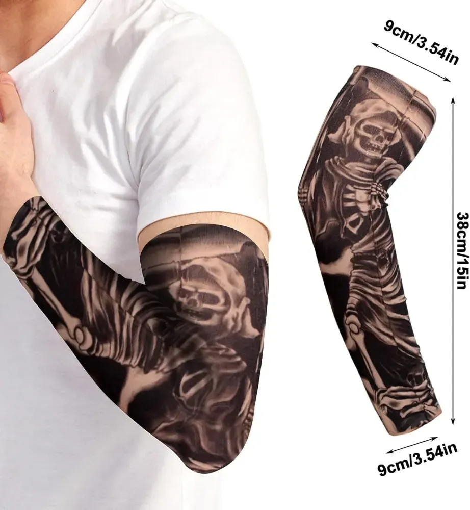 Mens David Beckham Costume | 4 Pcs | Vest, Face Tattoos, Sleeve Tattoos & Gold Baloons