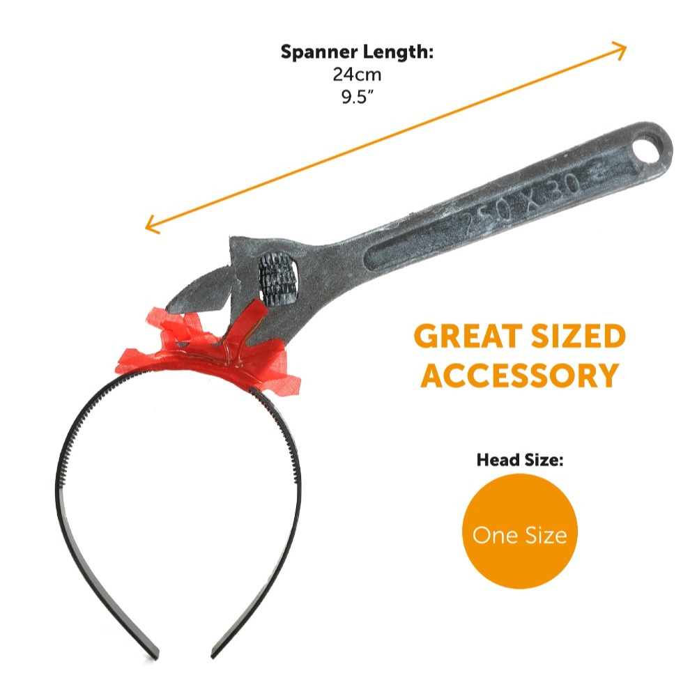 Adults Zombie Builder Costume | 3 Pcs | Hi-Vis Vest, Spanner Headband & Face Paint