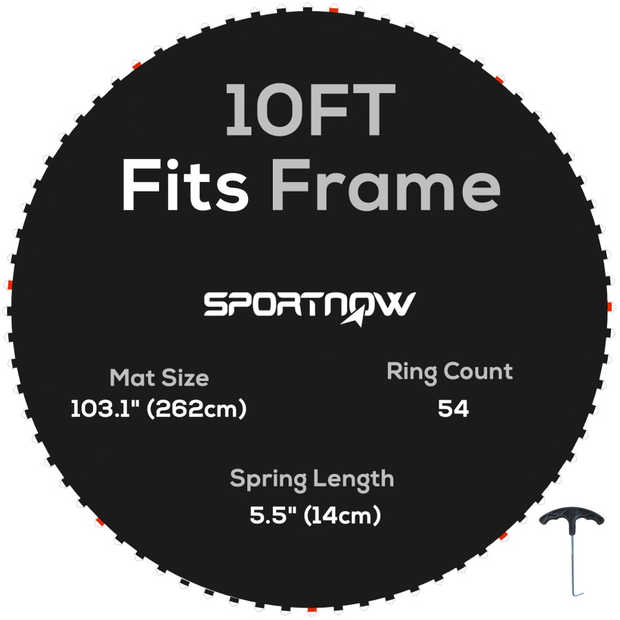 SPORTNOW Trampoline Mat with 54 V-Hooks, for 10ft Trampoline