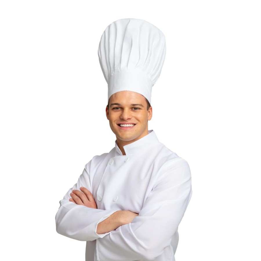 Adults Big Chef Hat White Tallboy Toque Cook Costume Fancy Dress