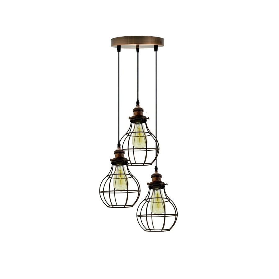 Click to view product details and reviews for Vintage Ceiling Pendant Lights Industrial Metal Cage 3way Led Hanging Retro Lamp5101 Black.