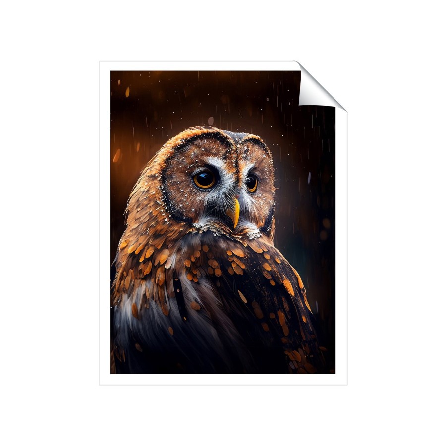 Click to view product details and reviews for Tawny Owl Face Splashart Dark Background Art Prints 8 X 10 No Frame.