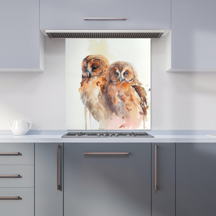 Click to view product details and reviews for Loving Tawny Owls Watercolour Kitchen Splashback W700mm X H750mm.