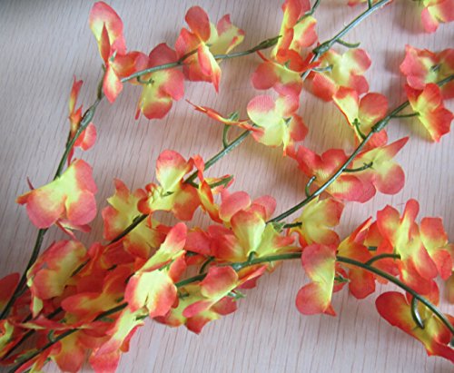 Best Artificial 80cm Silk Trailing Vine Flower Plant Wedding Garland Ivy Orange