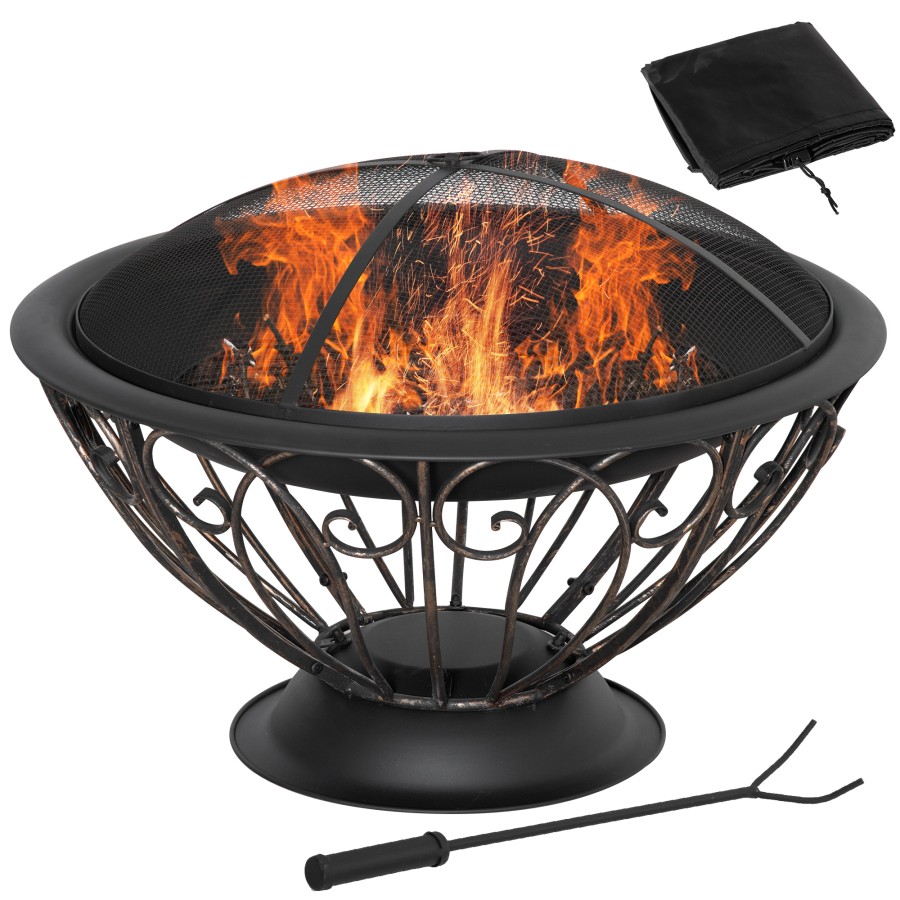 Click to view product details and reviews for Outsunny Fire Pit Metal Fire Bowl Fireplace Patio Heater For Garden Backyard.