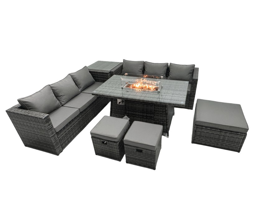 Click to view product details and reviews for Fimous Rattan Garden Furniture Firepit Dining Set 6 Seater Lounge Sofa Table Set With Side Table 3 Footstool. Click to view product details and reviews for Fimous Rattan Garden Furniture Firepit Dining Set 6 Seater Lounge Sofa Table Set With Side Table 3 Footstool.