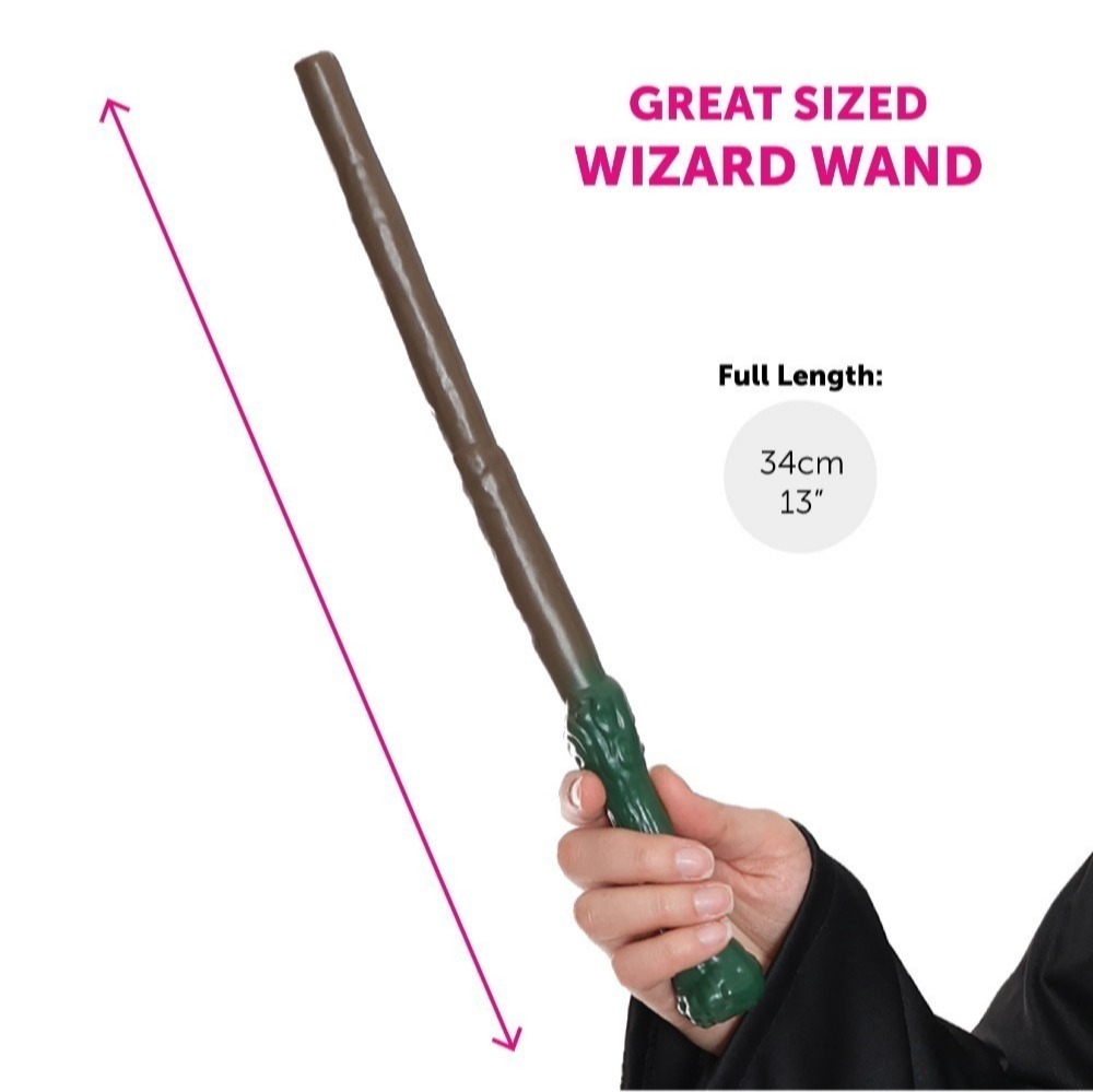 Adults Harry Potter Costume | 6 Pcs | Robe, Tie, Wig, Wand, Glasses & Tattoos