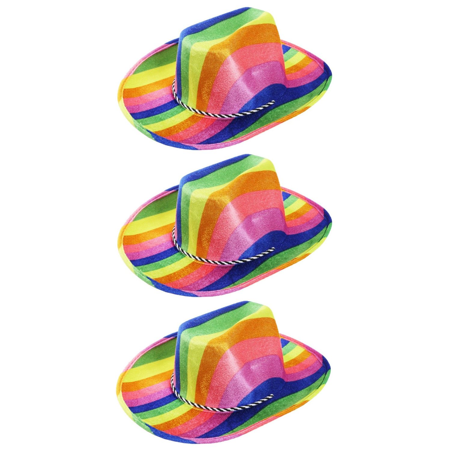 Click to view product details and reviews for Rainbow Pride Cowboy Hat Pack Of 3.
