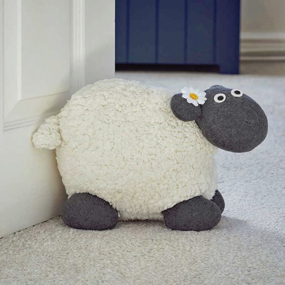 Tamersgifts Owl Or Sheep Door Stop – Red Tartan Fabric Heavy Door Stopper