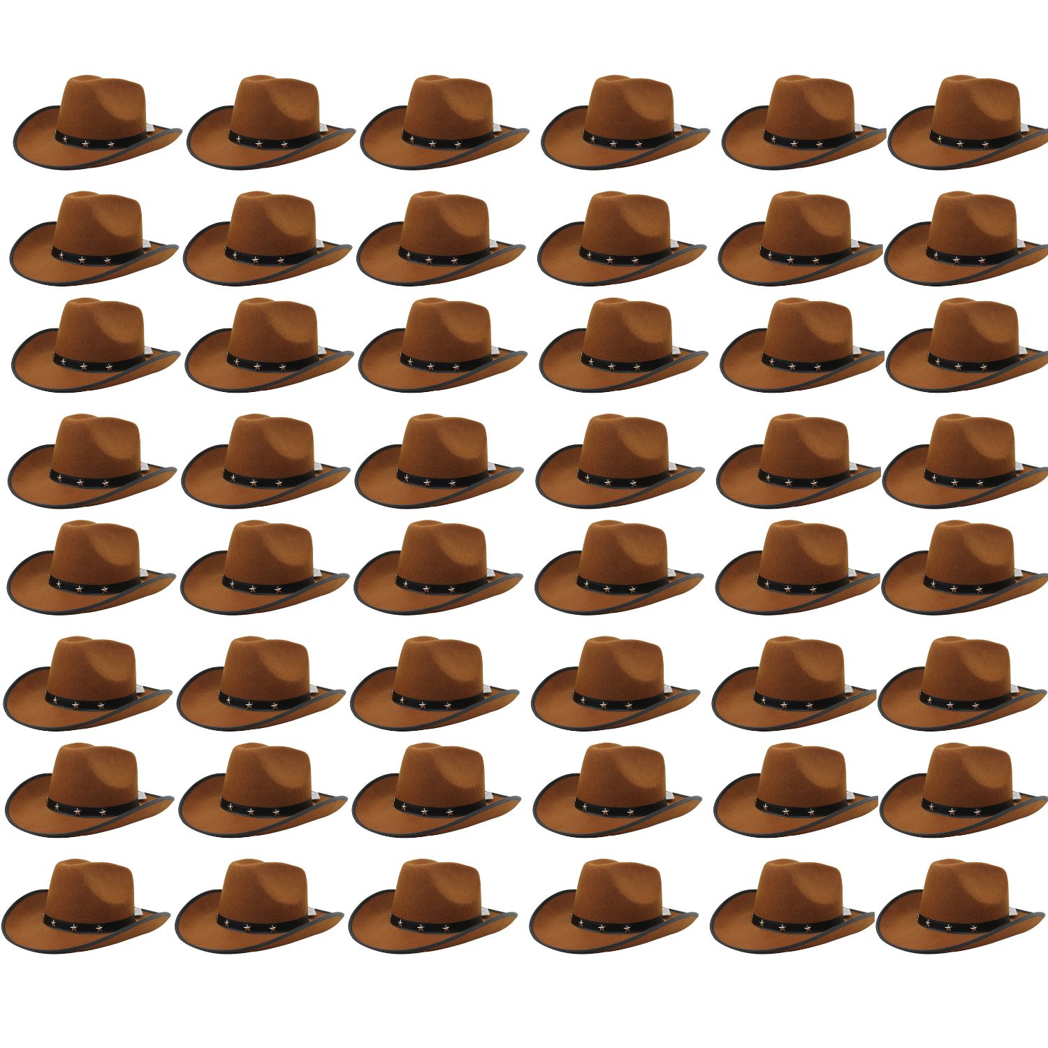 Click to view product details and reviews for Brown Star Studded Cowboy Hat Pack Of 48.