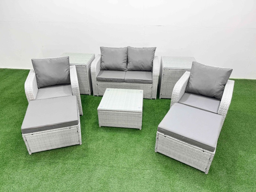 Click to view product details and reviews for Fimous Light Grey Pe Wicker Rattan Garden Furniture Set Sofa Set Reclining Adjustable Chair Square Coffee Table 6 Seater 2 Big Stools 2 Side Table. Click to view product details and reviews for Fimous Light Grey Pe Wicker Rattan Garden Furniture Set Sofa Set Reclining Adjustable Chair Square Coffee Table 6 Seater 2 Big Stools 2 Side Table.