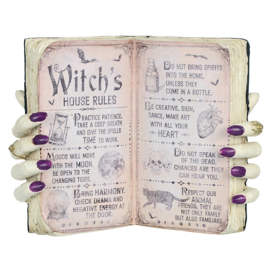 Click to view product details and reviews for Witchs House Rules Open Book Halloween Party Decoration 25cm.