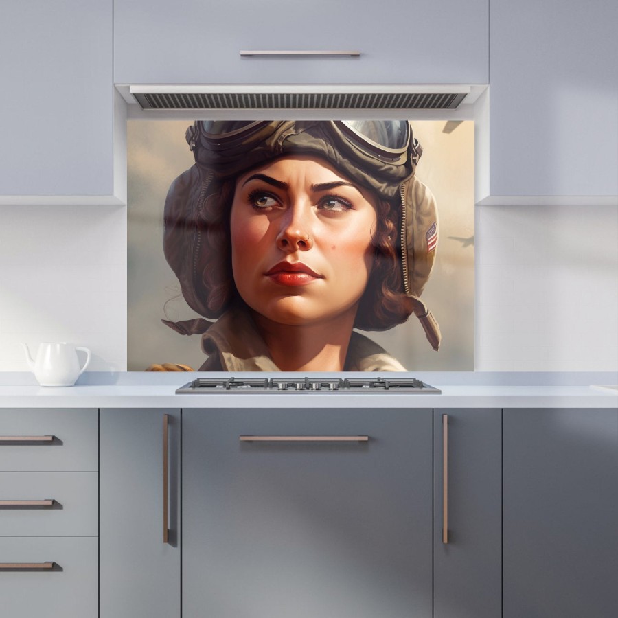 Click to view product details and reviews for Female Pilot Kitchen Splashback W900mm X H650mm.