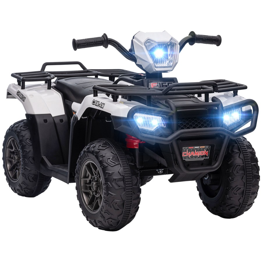 Click to view product details and reviews for Homcom 12v Electric Quad Bikes For Kids W Led Headlights Music White.