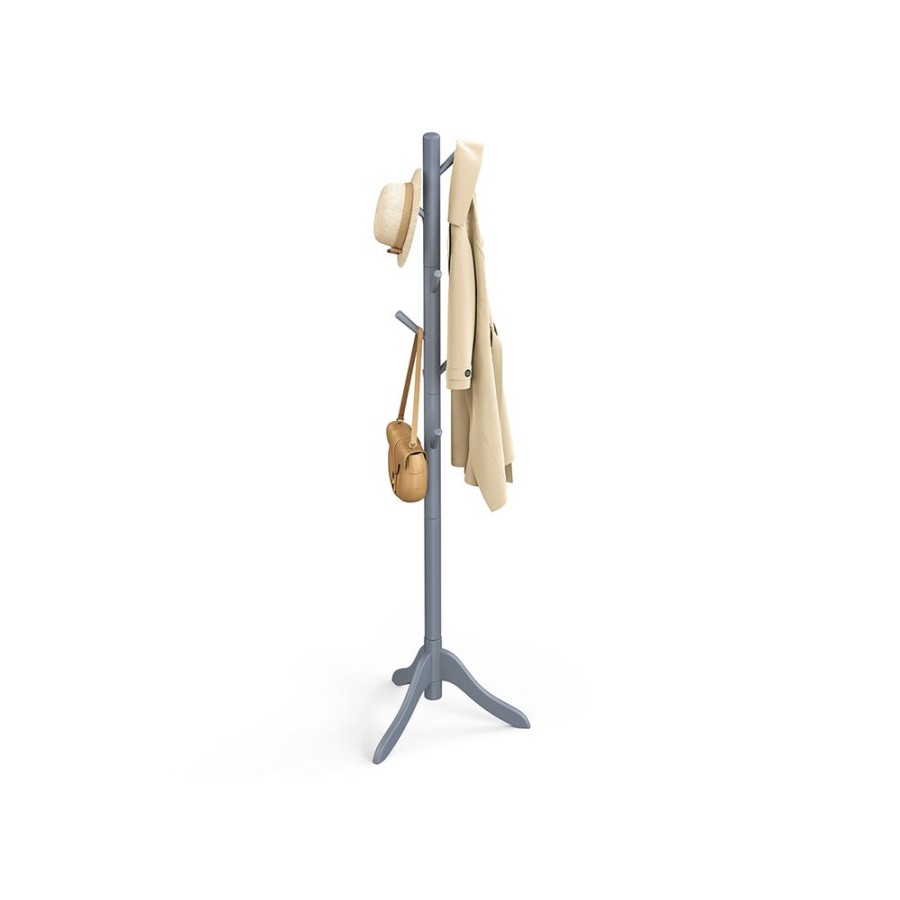 Modcraft Wooden Coat Stand With 3 Height Options And 8 Hanging Hooks