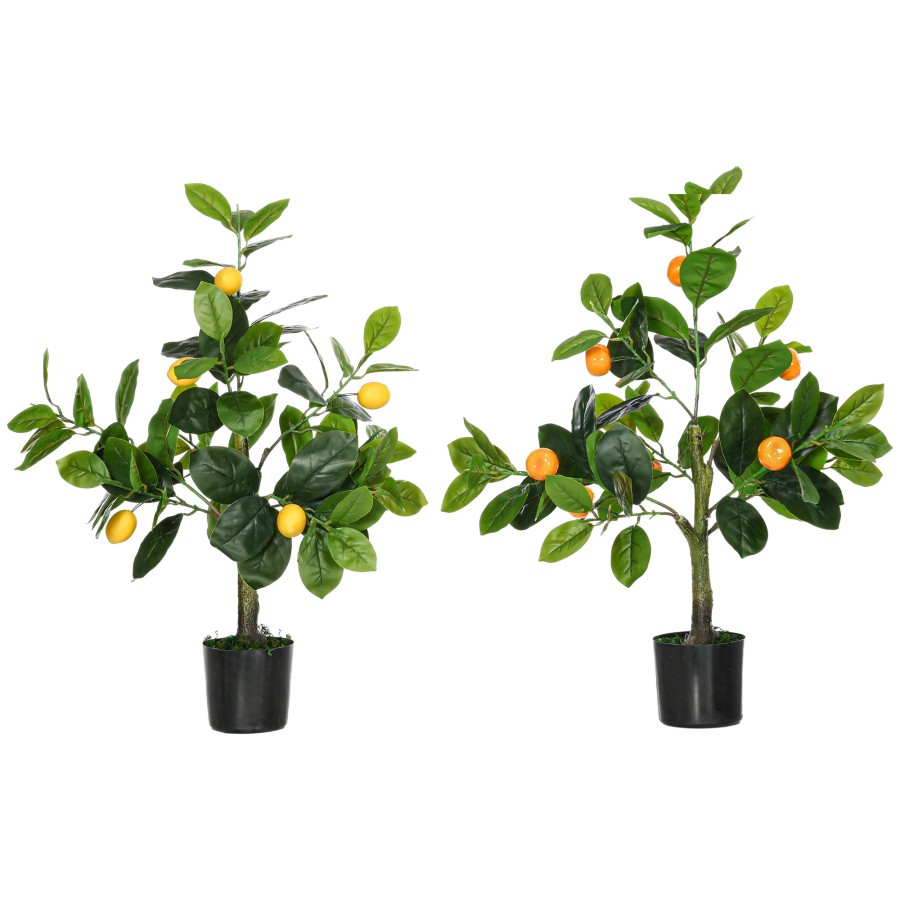 Click to view product details and reviews for Homcom Set Of 2 Decorative Artificial Plants Lemon Tree And Orange Tree In Pot Fake Plants For Home Indoor Decor 60cm.