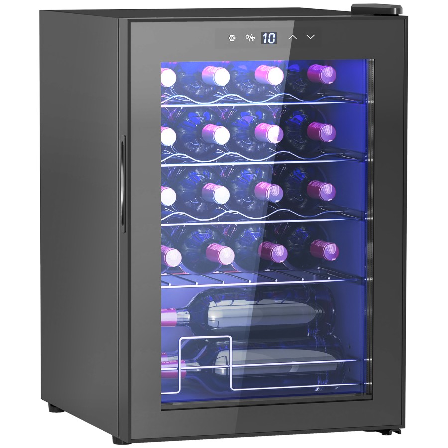 Click to view product details and reviews for Homcom 53l Wine Cooler 20 Bottles 5 18�� Freestanding Wine Fridge With Glass Door Led Light Temperature Control And Digital Touch Screen Blac.