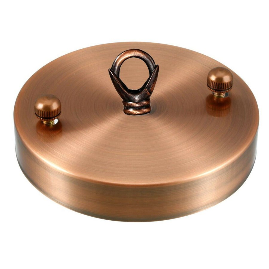 Click to view product details and reviews for 100mm Front Fitting Color Ceiling Hook Ring Single Point Drop Outlet Plate1450 Copper.