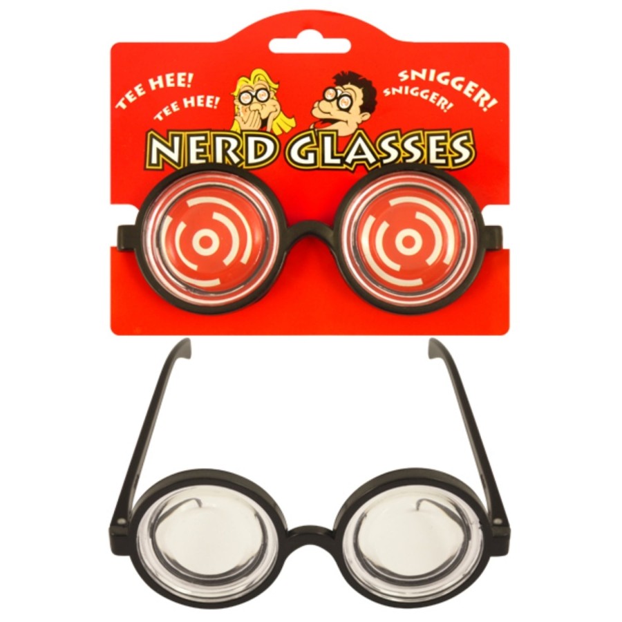 Click to view product details and reviews for Black Plastic Nerds Glasses.